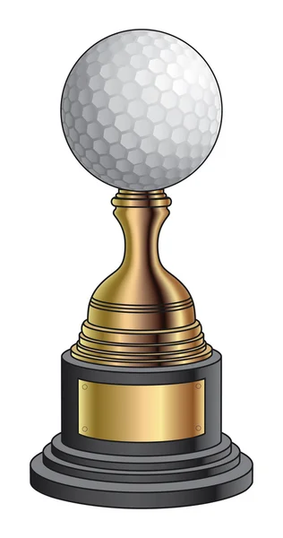 Golf Trophy - goud en zwart Base — Stockvector