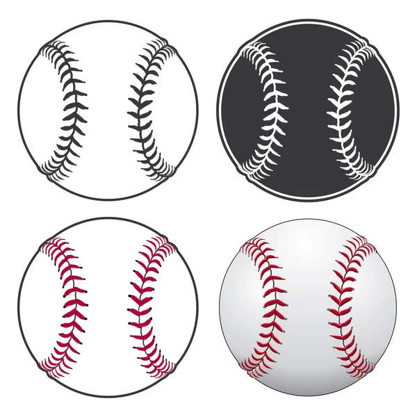 Bolas de basebol — Vetor de Stock