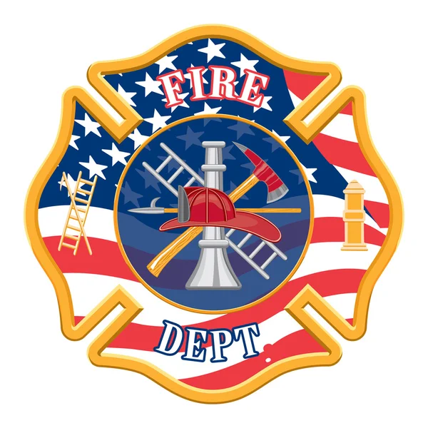 Département des pompiers Croix — Image vectorielle