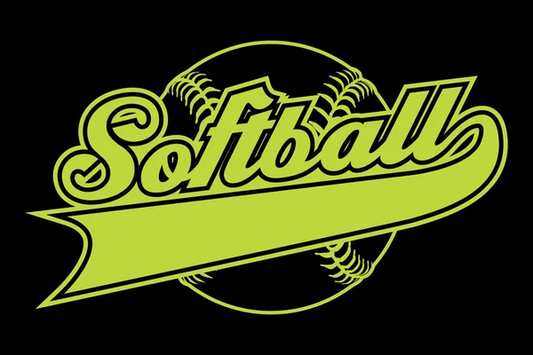 Softball Design With Banner — Stock Vector