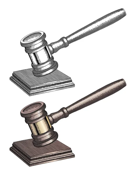 Gavel - Hand Drawn — Stock Vector