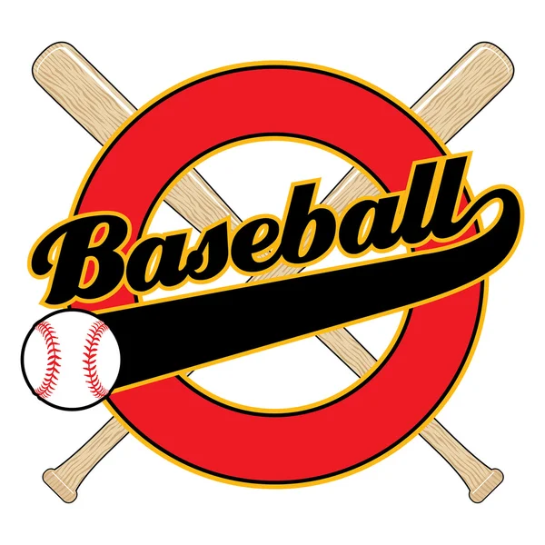 Béisbol con bandera de cola — Vector de stock