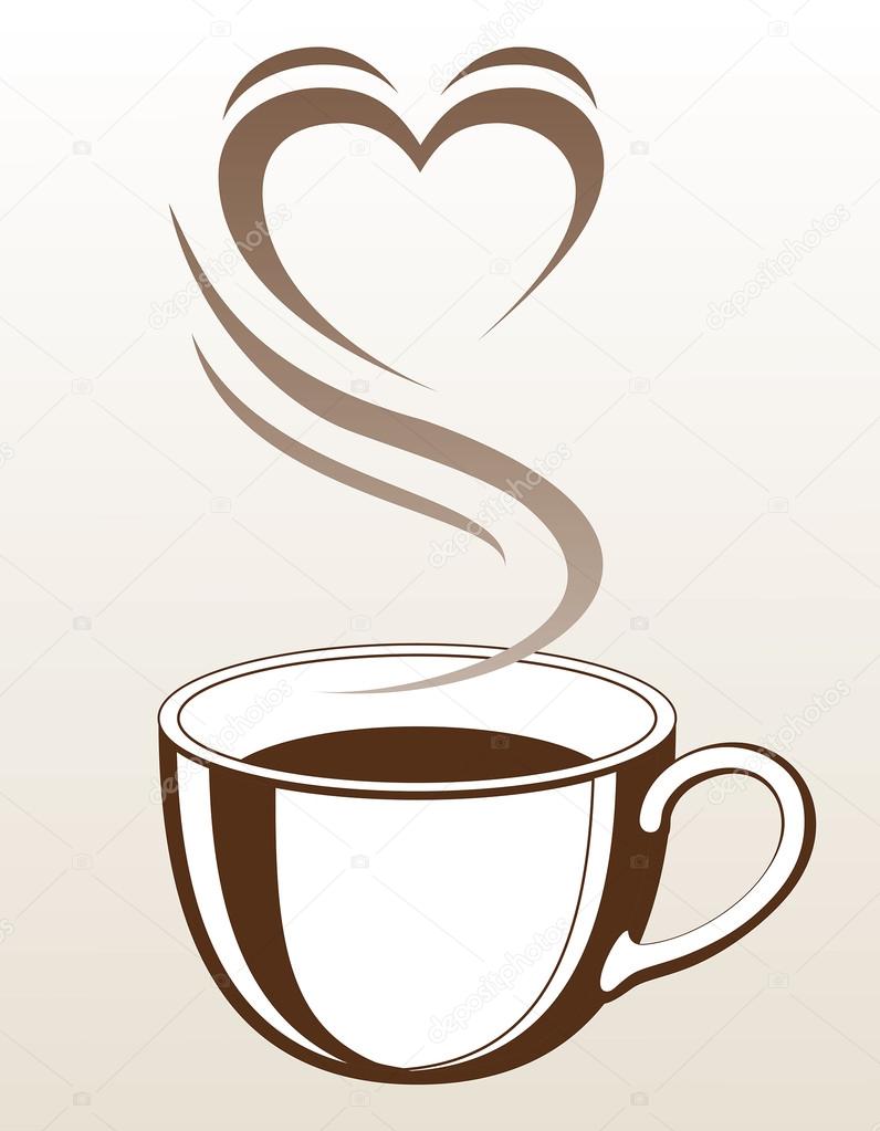 cute coffee tea cup with steam in shape of heart' Mug