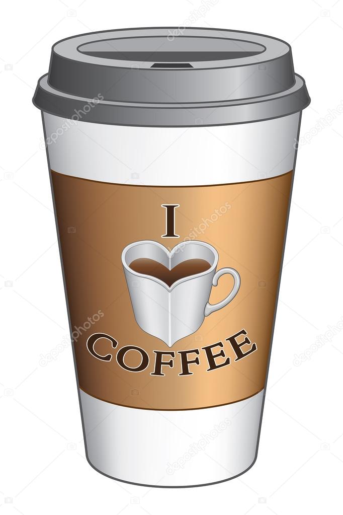 I Love Coffee To Go Cup