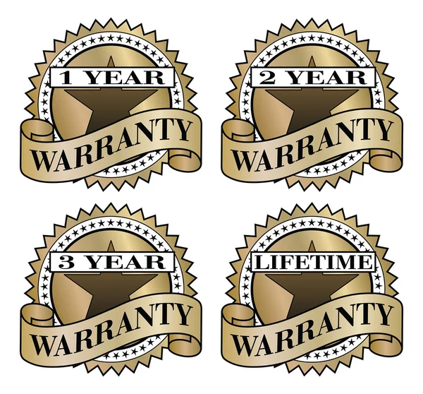 Warranty Labels - золото — стоковый вектор