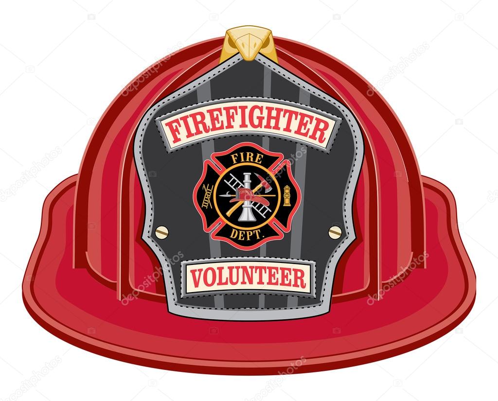 Firefighter Volunteer Red Helmet