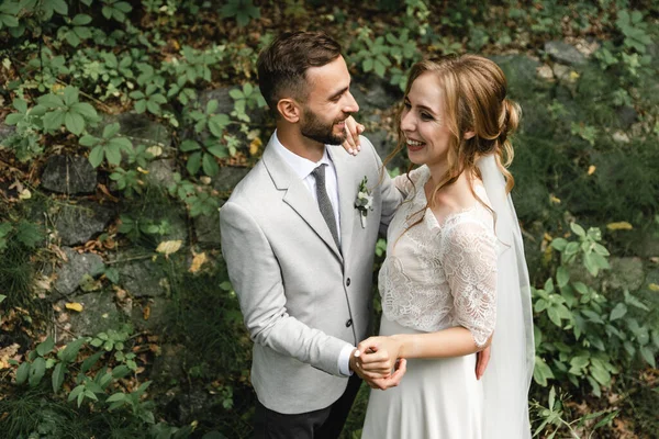 Louco Com Casais Felicidade Dia Casamento Casamento Dia Casamento Noiva — Fotografia de Stock