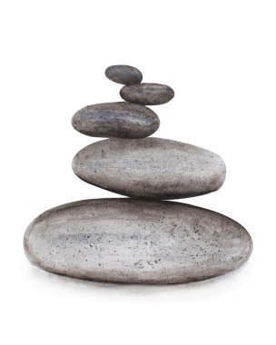 zen çakıl suluboya izole