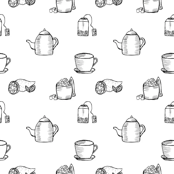 Elle çizilmiş çay zaman desen