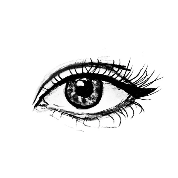 Ανθρώπινο μάτι, χαραγμένο ρετρό στυλ — Φωτογραφία Αρχείου