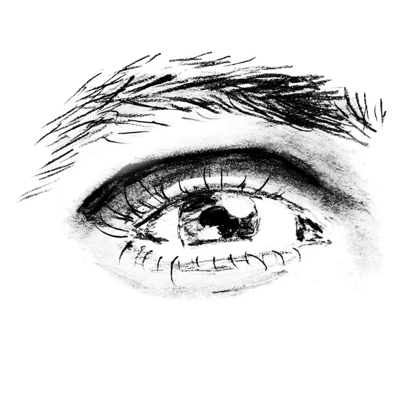 Человеческий глаз, выгравированный в стиле ретро — стоковое фото