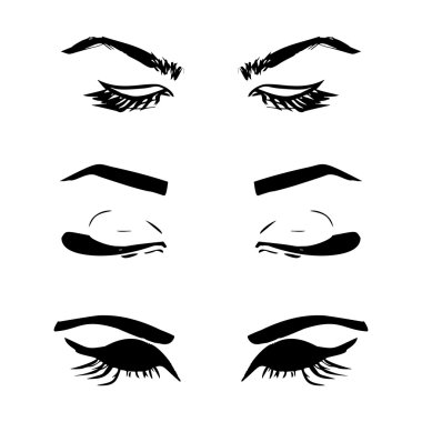 Elle çizilmiş anahat insan gözü kümesi