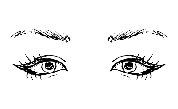 Esquema dibujado a mano ojos humanos — Vector de stock