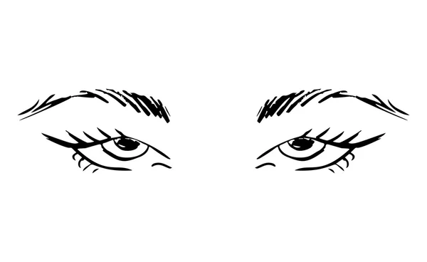 Esquema dibujado a mano ojos humanos — Archivo Imágenes Vectoriales