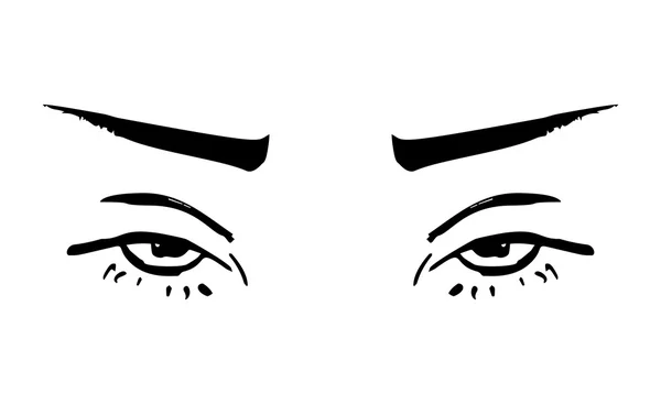 Ručně tažené obrys lidské oči — Stockový vektor