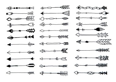elle çizilmiş okları Icons set
