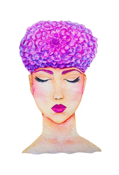 花の髪のスタイルを持つ女性. — ストック写真