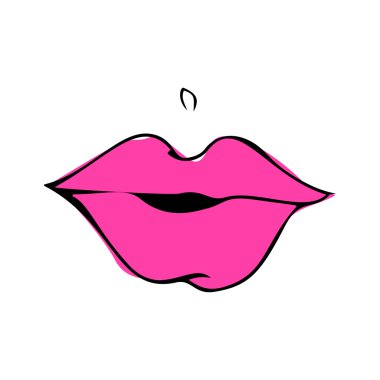 Elle çizilmiş seksi dudaklar kroki