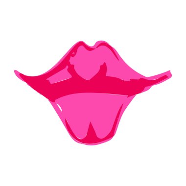 Elle çizilmiş seksi dudaklar kroki