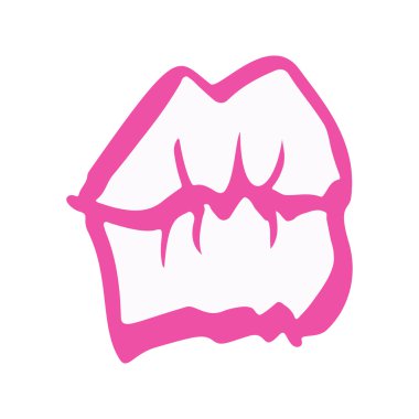 Elle çizilmiş seksi dudaklar kroki