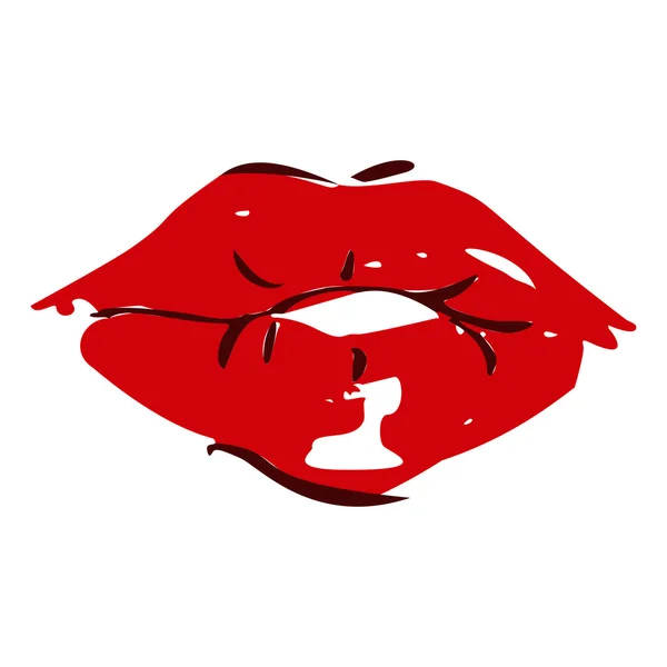 Elle çizilmiş seksi dudaklar kroki — Stok Vektör