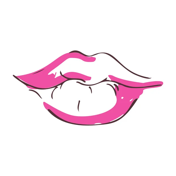Sexy lippen hand getrokken schets — Stockvector