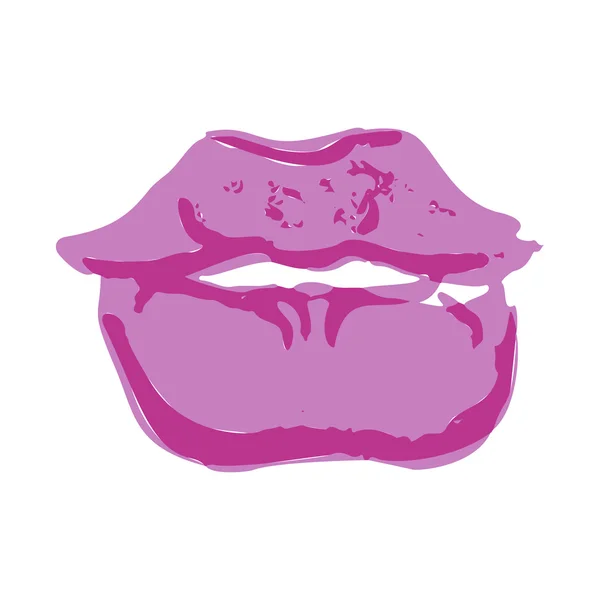 Dibujo de labios sexy dibujado a mano — Vector de stock