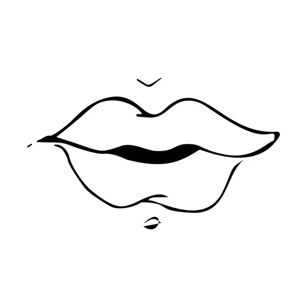 Sexy lippen hand getrokken schets — Stockvector