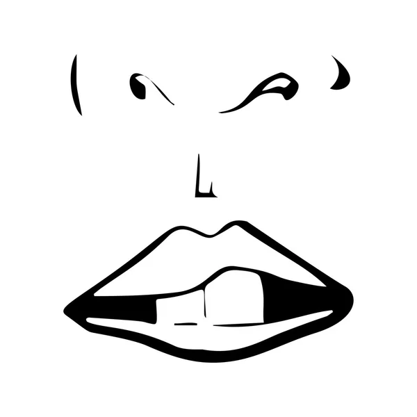 Dibujo de labios sexy dibujado a mano — Vector de stock