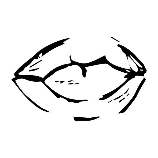 Ручной рисунок сексуальных губ — стоковый вектор