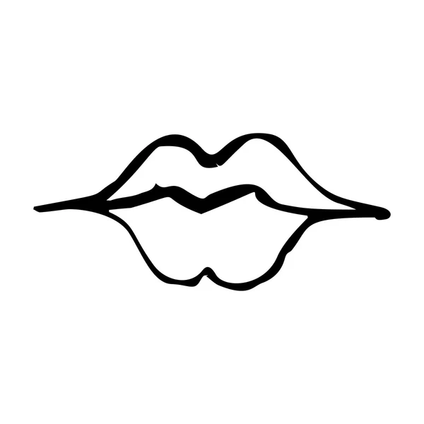 Mão desenhado sexy lábios esboço — Vetor de Stock