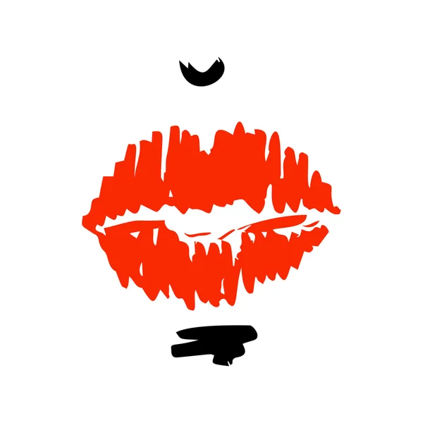 Dibujo de labios sexy dibujado a mano — Vector de stock