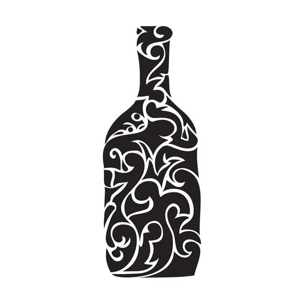 Decorative wine bottle — Stock Vector