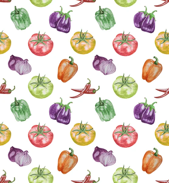 Watercolor vegetables pattern — Stock Photo, Image