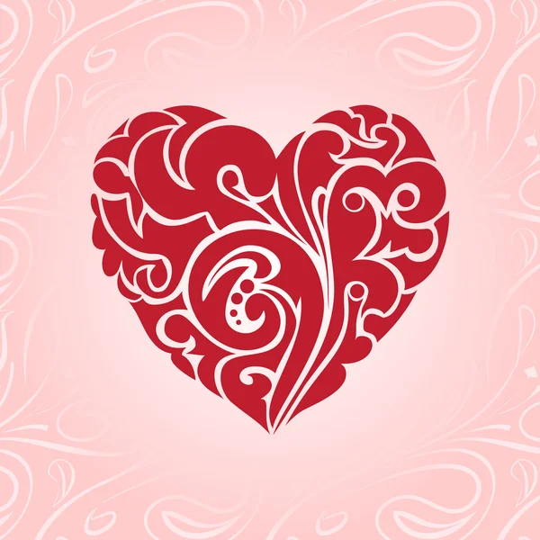 Swirl decorative heart — Stock Vector