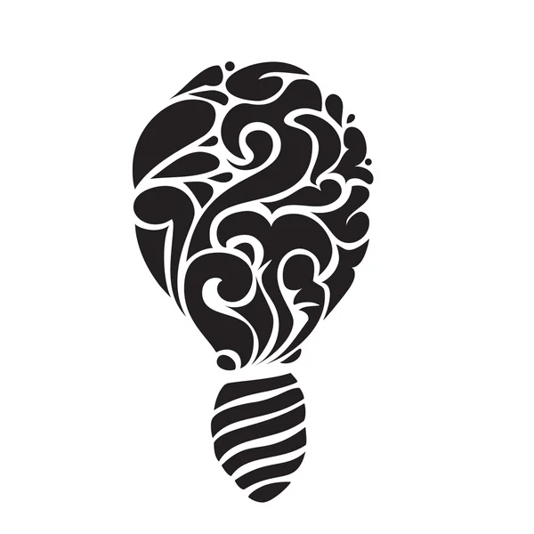 Swirl decorative light bulb — Stock Vector