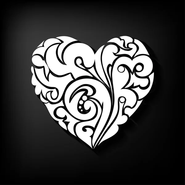 Tourbillon coeur décoratif — Image vectorielle