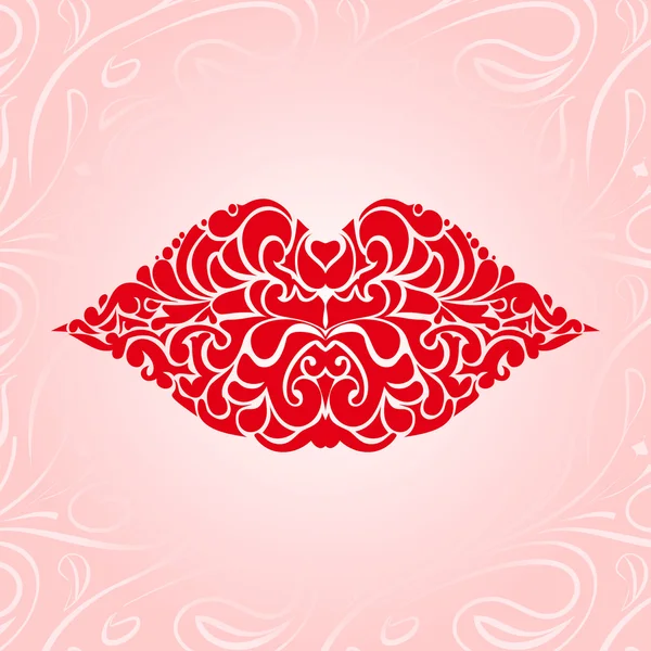 Swirl decorative lips — Stock Vector