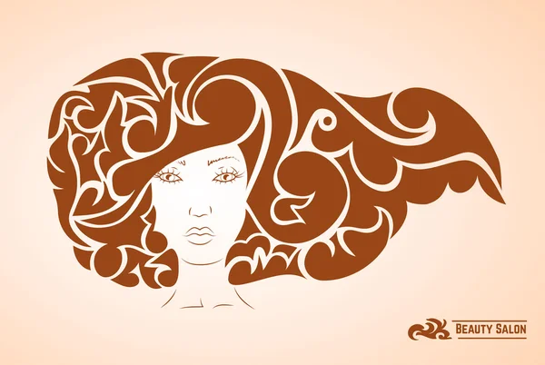 Hermosa mujer con cabello decorativo — Vector de stock