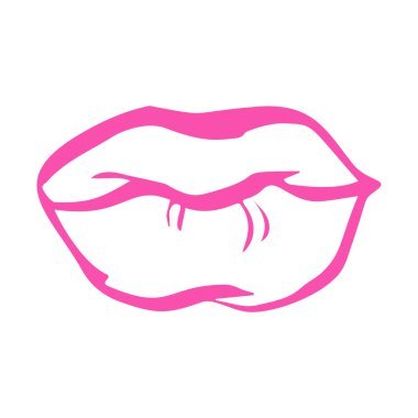 Kadın dudakları çizimi. Kadın dudaklarının el çizimi. 