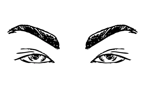 Ojos Cejas Femeninas Diseño Ojos Mujer Ilustración Vectorial — Vector de stock