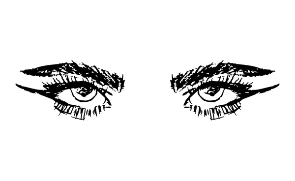 Olhos Sobrancelhas Femininos Design Olhos Mulheres Ilustração Vetorial —  Vetores de Stock