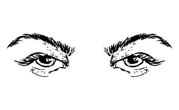 Yeux Sourcils Féminins Femmes Yeux Design Illustration Vectorielle — Image vectorielle