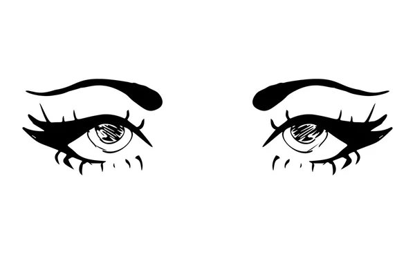 Weibliche Augen Und Augenbrauen Frauenaugen Entwerfen Vektorillustration — Stockvektor