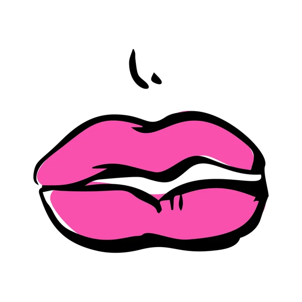 Skizze Weiblicher Lippen Handgezeichnetes Design Von Frauenlippen — Stockvektor