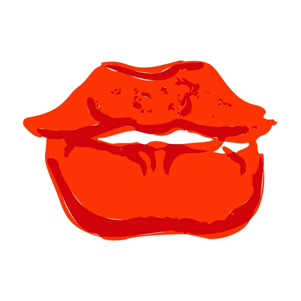 Sketsa Bibir Perempuan Gambar Tangan Dari Bibir Wanita - Stok Vektor