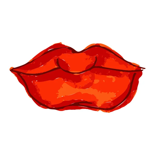 Croquis Des Lèvres Féminines Conception Dessinée Main Des Lèvres Des — Image vectorielle