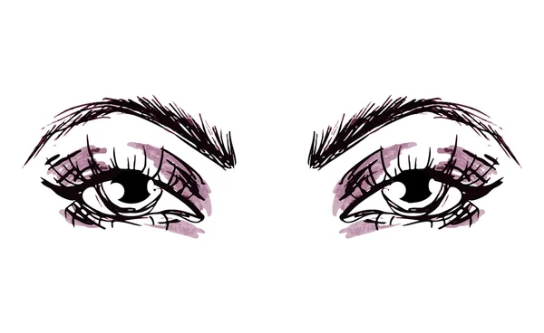 Ojos Cejas Femeninas Diseño Ojos Mujer Ilustración Vectorial — Archivo Imágenes Vectoriales