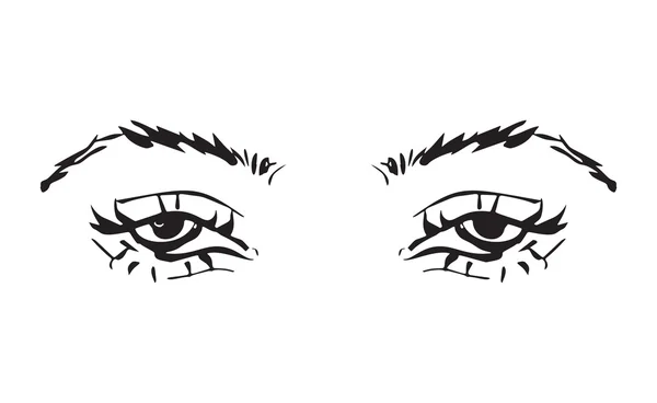 Kvinnliga Ögon Och Ögonbryn Kvinnors Ögondesign Vektorillustration — Stock vektor