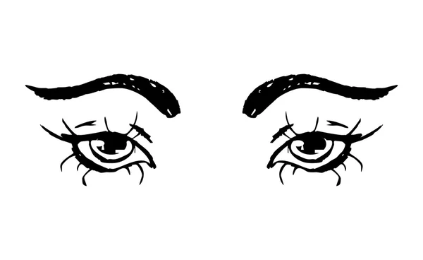 女性的眼睛和眉毛 女性的眼睛设计 矢量说明 — 图库矢量图片